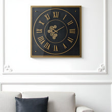 Load image into Gallery viewer, Exposed Gear Square Wall Clock - Black / Gold
