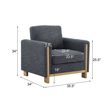 Load image into Gallery viewer, Harmonia - Classic Fabric Upholstered Armchair With Rubber Wood Frame
