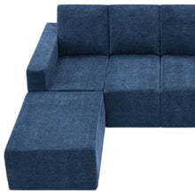 Load image into Gallery viewer, Fabric Modular Sofa Chaise With Black Legs - Navy Blue
