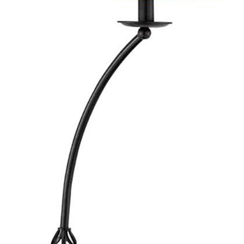 Tray Table Floor Lamp With Brown Empire Shade - Black