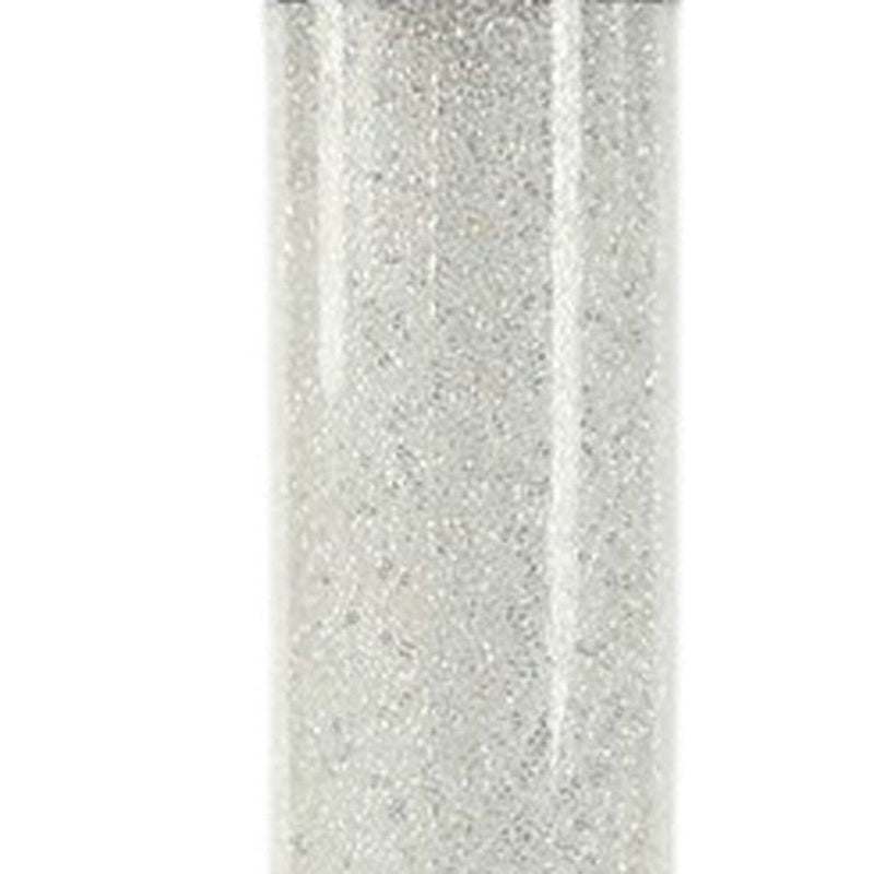 Column Floor Lamp With Clear Drum Shade - White
