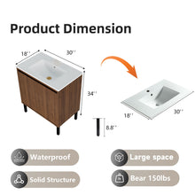 Load image into Gallery viewer, Bathroom Vanity With Ceramic Sink, Floor-Standing Design, Soft-Closing Drawers

