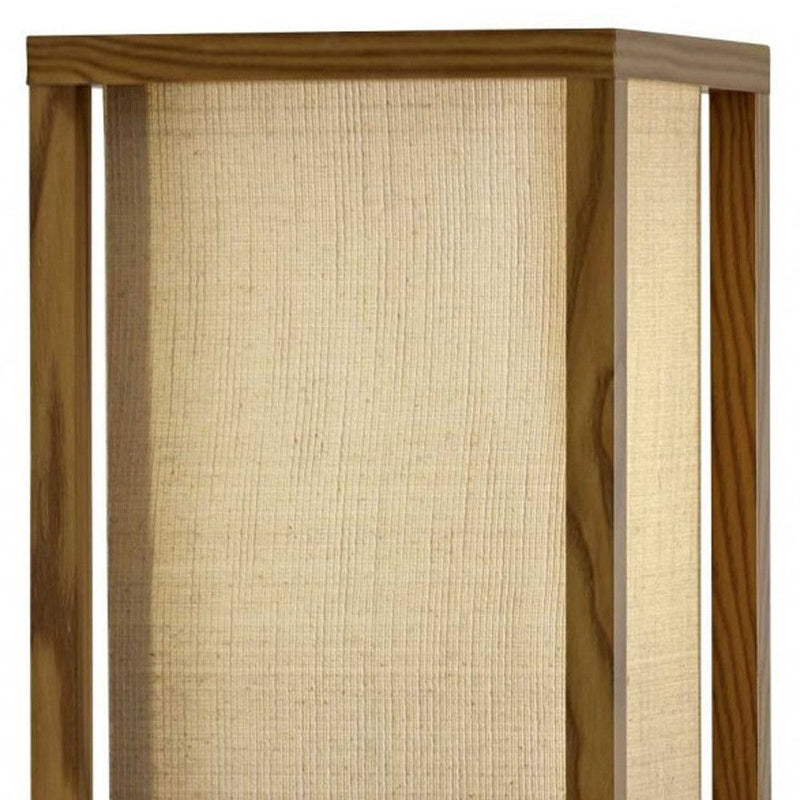 Floor Lamp With Storage Shelves - Natural Wood