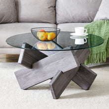 Load image into Gallery viewer, Modern Round Glass Coffee Table With Tempered Glass

