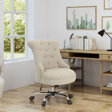 Load image into Gallery viewer, Fidelity - Upholstered Office Chair With Sloped Arms And Rolled Backrest - Wheat / Chrome
