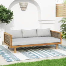 Load image into Gallery viewer, Claremont - 3 Seater Daybed Teak Acacia Wood Water Resistant Cushions
