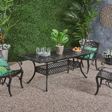 Load image into Gallery viewer, Outdoor Extendable Aluminum Dining Table With Pattern Table Top And Curved Legs - Copper
