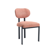 Load image into Gallery viewer, Chenille And Metal Partially Open Back Dining Side Chairs (Set of 2) - Black / Salmon
