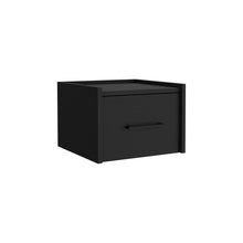 Load image into Gallery viewer, Floating Nightstand, Space Saving Design With Handy Drawer And Surface - Black
