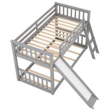 Load image into Gallery viewer, Twin over Twin Bunk Bed with Convertible Slide and Ladder, Gray
