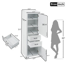 Load image into Gallery viewer, Freestanding Bathroom Vanity Tall With Damping Hinge Doors, Adjustable Shelves - White
