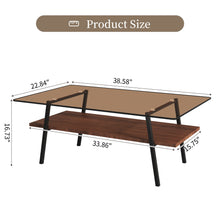 Load image into Gallery viewer, Rectangle Coffee Table, Tempered Glass Tabletop Modern Table For Living Room
