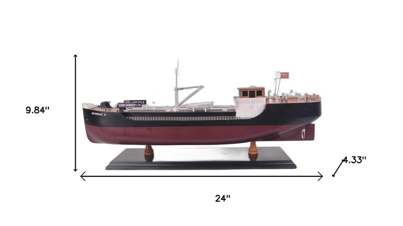 Hand Painted Model Boat (624235) - Black / Dark Brown