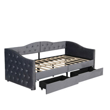 Load image into Gallery viewer, Full Size Bed Frame, Upholstered Cloud Bed Frame With Headboard, 2 Storage Drawers And 2 USB Charging Design, No Box Spring Needed - Gray
