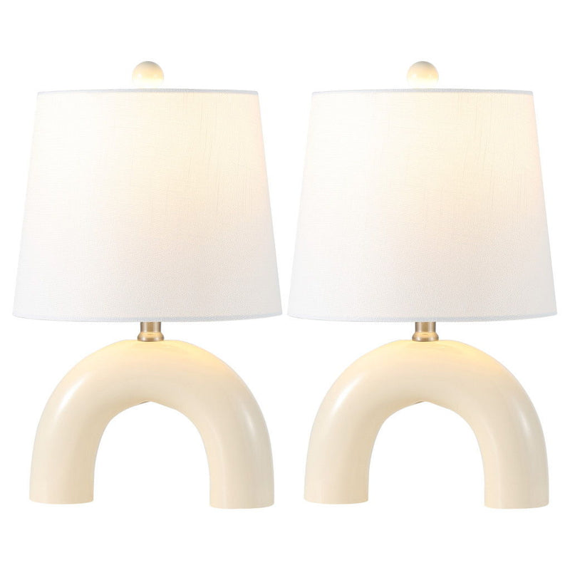Novelty Table Lamps With Empire Shades (Set of 2) - Almond