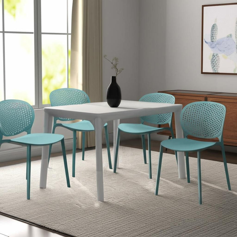 Heavy Duty Plastic Dining Side Chairs (Set of 4) - Blue