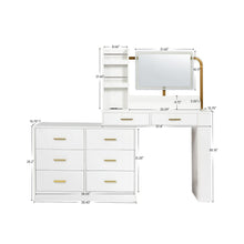 Load image into Gallery viewer, Modern 8 Drawer Dresser For Bedroom Ample Storage Wide Chest Of Drawers, Sturdy &amp; Safe - White
