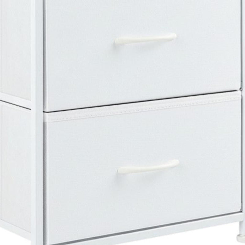 Fabric Metal And Wood Two Drawer Dresser - White