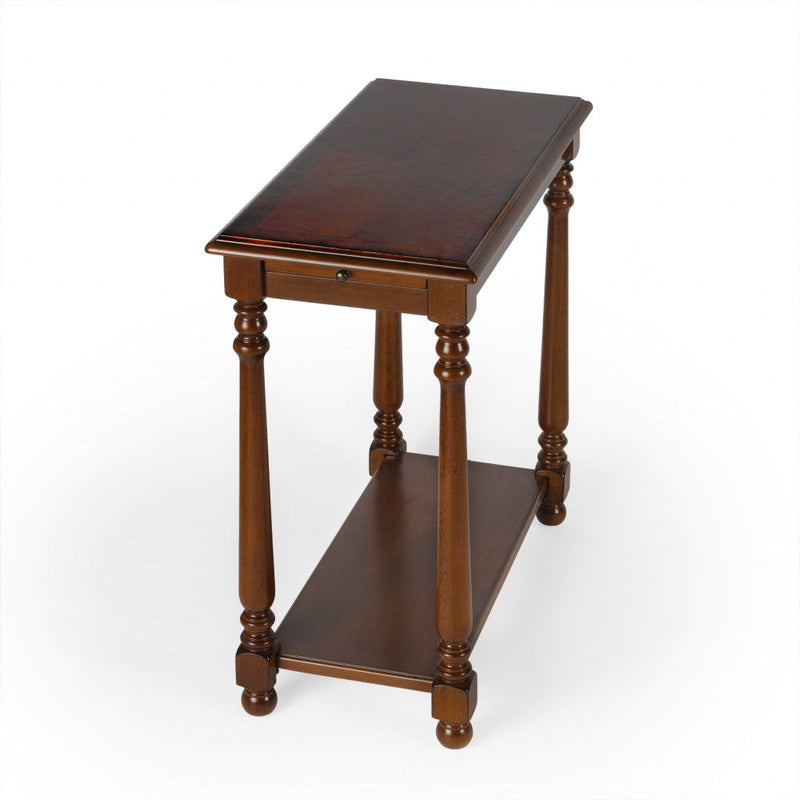 24" x 12" x 24.3" End Table With Shelf - Dark Brown