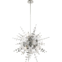 Load image into Gallery viewer, 38" Six Light Dimmable Chandelier With Shades - Silver
