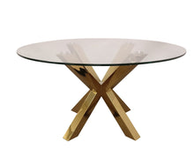 Load image into Gallery viewer, 54" Glass And Metal Round Top Dining Table - Clear
