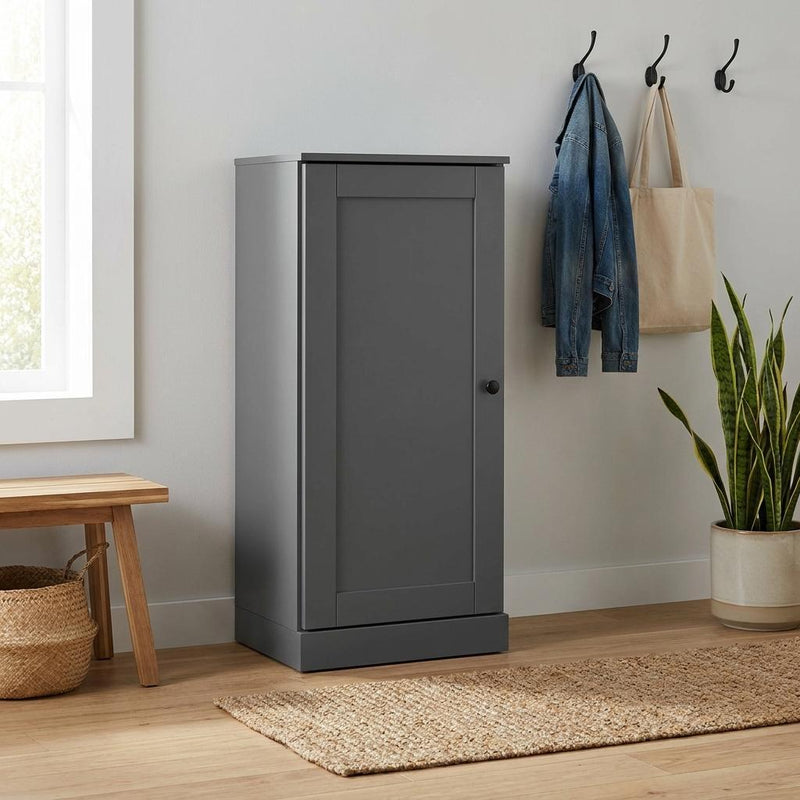 Ten Pair Solid Woodshoe Storage Cabinet (752113) - Gray