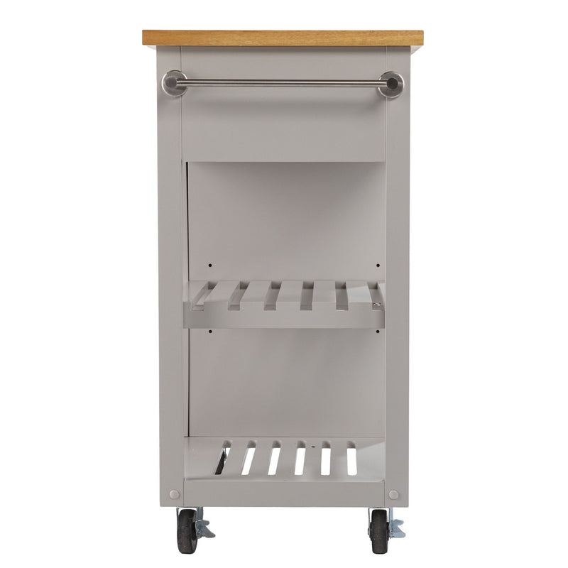 35" Rolling Kitchen Island With Storage - Gray