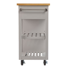 Load image into Gallery viewer, 35" Rolling Kitchen Island With Storage - Gray
