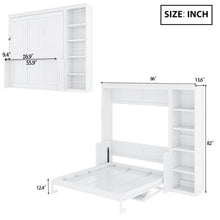 Load image into Gallery viewer, Sturdy Murphy Bed With Desk And Bookshelf
