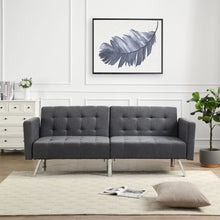 Load image into Gallery viewer, Futon Sofa Bed Convertible Folding Lounge Couch, Armrests
