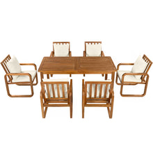 Load image into Gallery viewer, 7 Piece Outdoor Patio Dining Set With Removable Cushions
