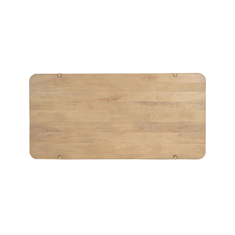 80" Wood Double Pedestal Base Dining Table - Natural