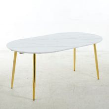 Load image into Gallery viewer, Extendable Oval Dining Table - White Marble
