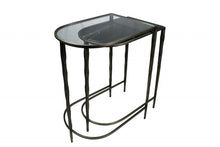 Load image into Gallery viewer, Glass Free Form Frame Console Table (Set of 2) - Clear And Gold
