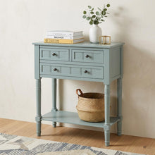 Load image into Gallery viewer, Console Table With Shelf Three Drawers - Light Blue
