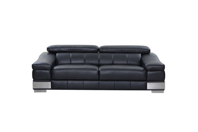 Italian Leather Sofa (720452) - Black