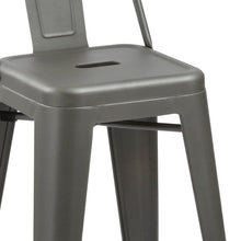 Load image into Gallery viewer, Metal Low Back Counter Height Bar Chairs (Set of 4) - Gray
