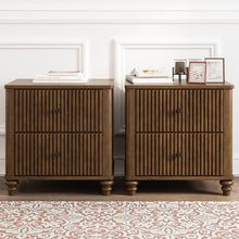 Load image into Gallery viewer, Fluted Nightstand With 3 Drawers
