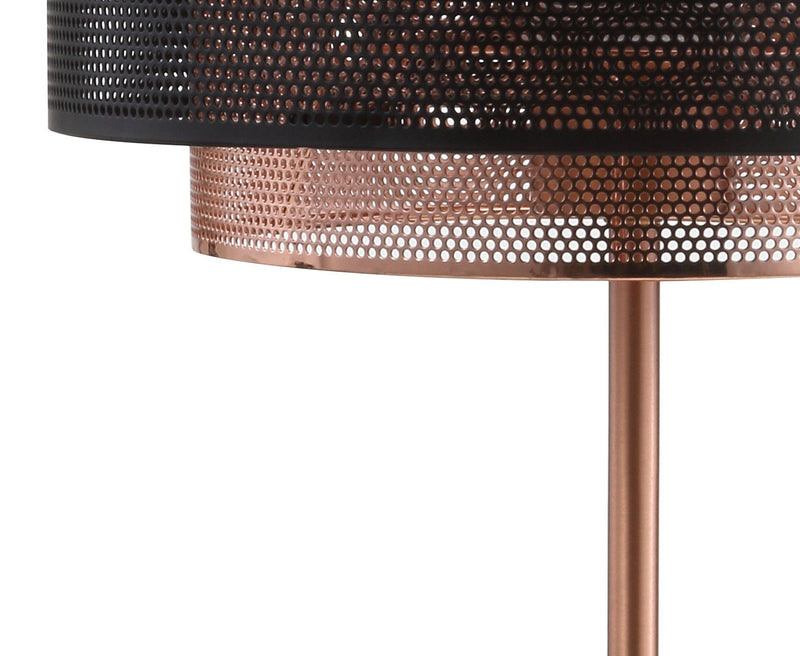Table Lamp With Cylinder Shade - Copper