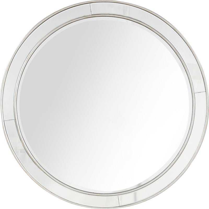 36" Round Framed Accent Mirror - Silver