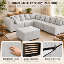 Load image into Gallery viewer, 8 Seater U-Shaped Couch With Ottoman
