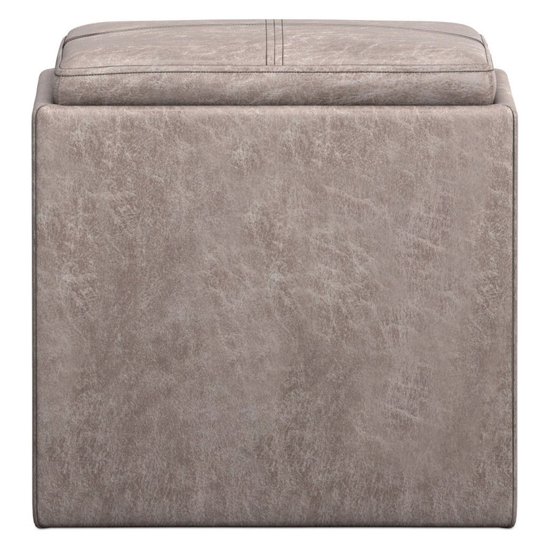 Upholstery Storage Ottoman - Gray