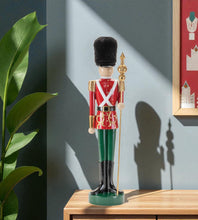 Load image into Gallery viewer, Christmas Nutcracker Tabletop Sculpture - Black / Green / Red
