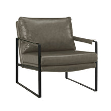 Load image into Gallery viewer, Faux Leather And Black Arm Chair 27" - Dark Gray
