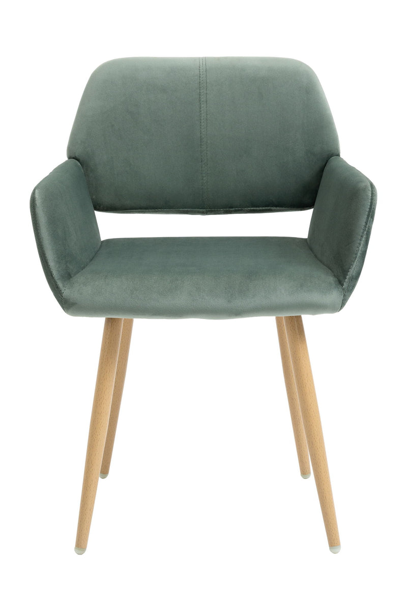 Upholstered Velvet Open Back Dining Chair - Green