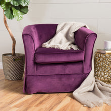 Load image into Gallery viewer, Glitter - Upholstered Swivel Chair With Loose Cover And Curved Back
