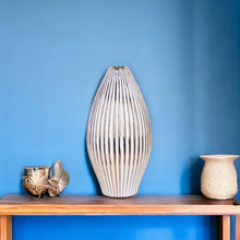 Load image into Gallery viewer, Striped Bud Vase - White / Gold
