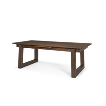 Load image into Gallery viewer, 106" Solid Wood Self-Storing Leaf Sled Base Extendable Dining Table - Brown
