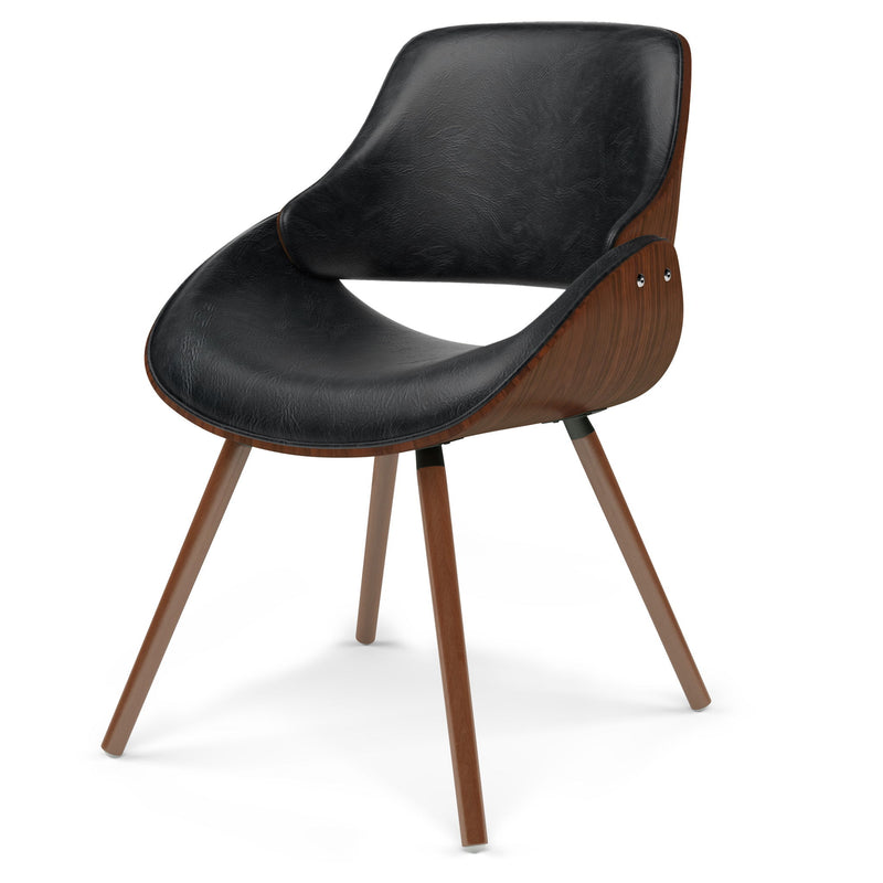 Solid Wood Dining Parsons Chair - Black / Walnut