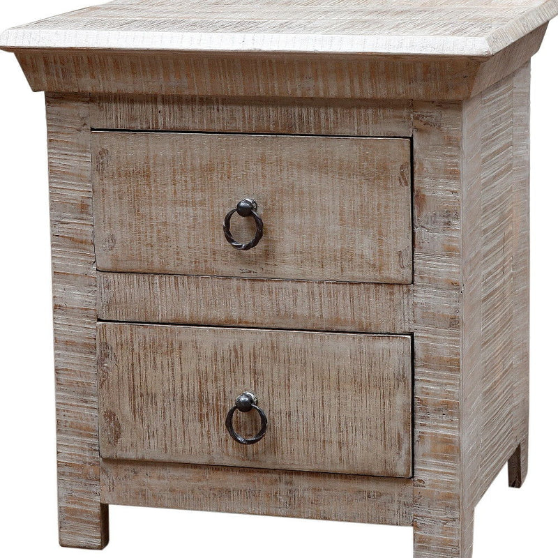 24" Two Drawer Nightstand - Gray